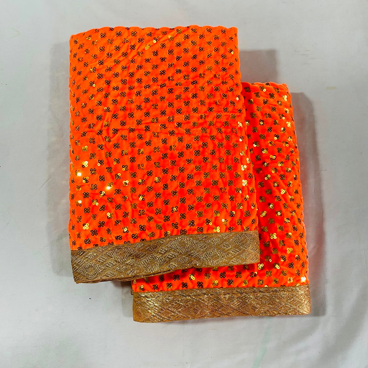 Sri Sadguru Sai Baba Vastra Set for Shirdi Temple – Velvet Fabric with Orange & Gold Border