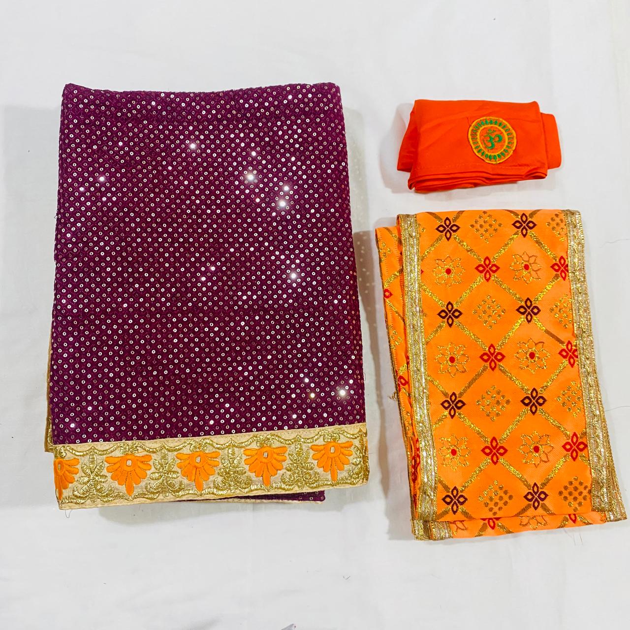 Sai Baba Dress Vastra Chola Poshak Set for Big Idol Statue | Colour