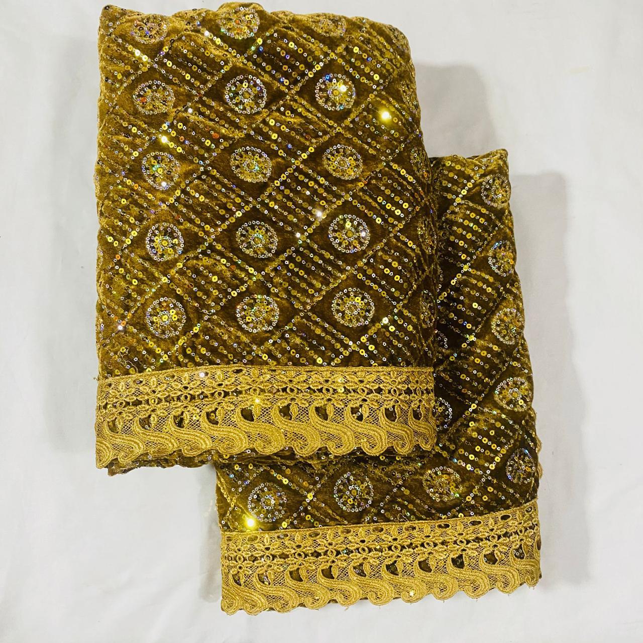 Sai Baba Vastra Chola Set for Shirdi Temple | Velvet Makmal Cloth | Sai Baba Statue Cloth, Samadhi Cloth, Neck Scarf & Head Kafni | Color