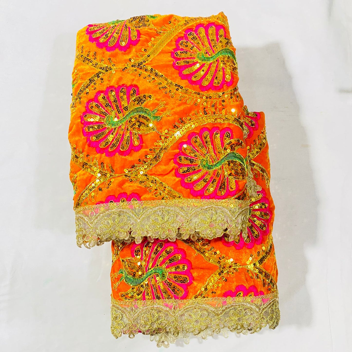 Sai Baba Vastra Chola Set for Shirdi Temple | Sai Baba Statue Cloth, Samadhi Cloth, Neck Scarf & Head Kafni | Color