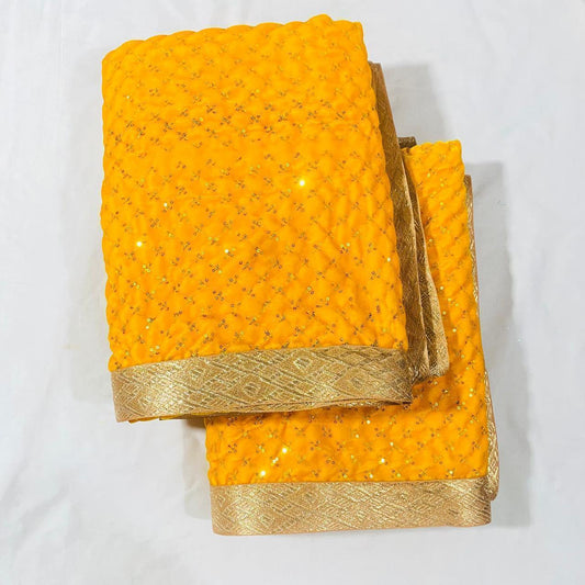 Sri Sadguru Sai Baba Vastra Set for Shirdi Temple –Yellow fabric with gold border