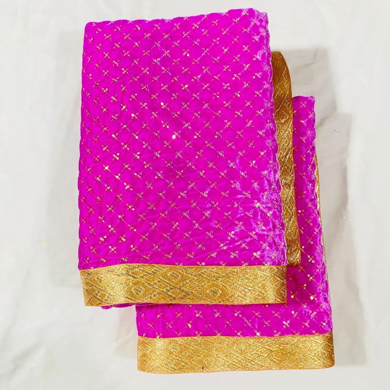 Sri Sadguru Sai Baba Vastra Set for Shirdi Temple – Pink with Gold Border