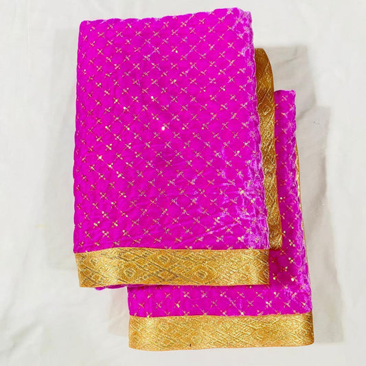 Sri Sadguru Sai Baba Vastra Set for Shirdi Temple – Pink with Gold Border