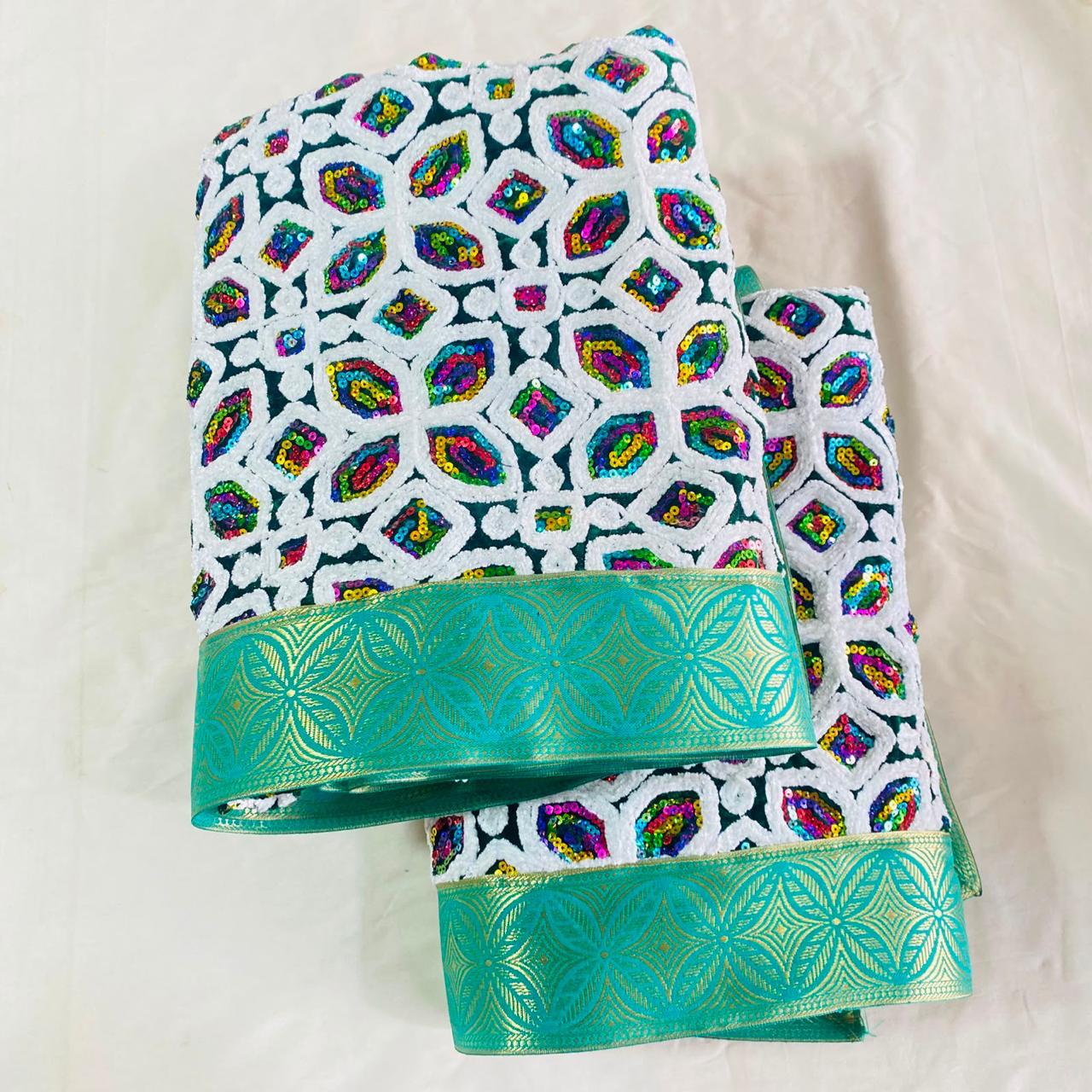 Sri Sadguru Sai Baba Vastra Set for Shirdi Temple – Velvet Fabric with White & Green Border