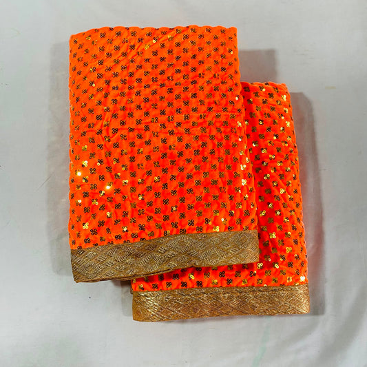Sri Sadguru Sai Baba Vastra Set for Shirdi Temple – Velvet Fabric with Orange & Gold Border