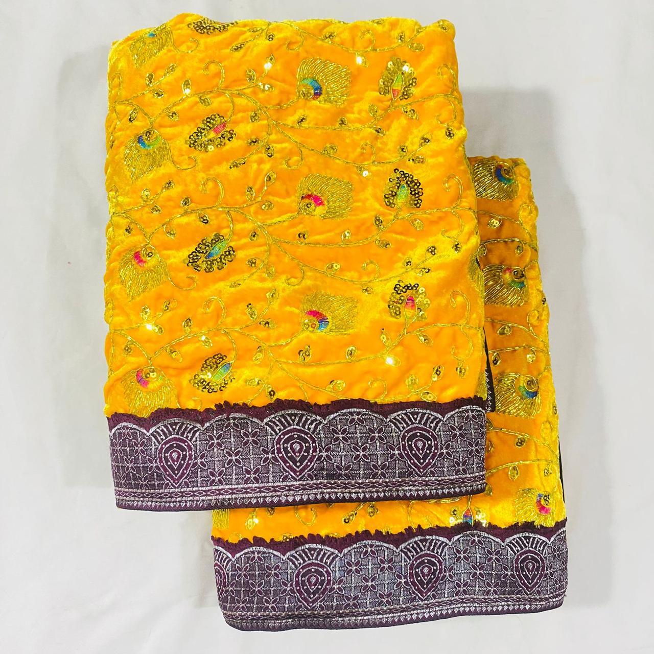 Sai Baba Vastra Chola Set for Shirdi Temple | Velvet Makmal Cloth | Sai Baba Statue Cloth, Samadhi Cloth, Neck Scarf & Head Kafni | Color