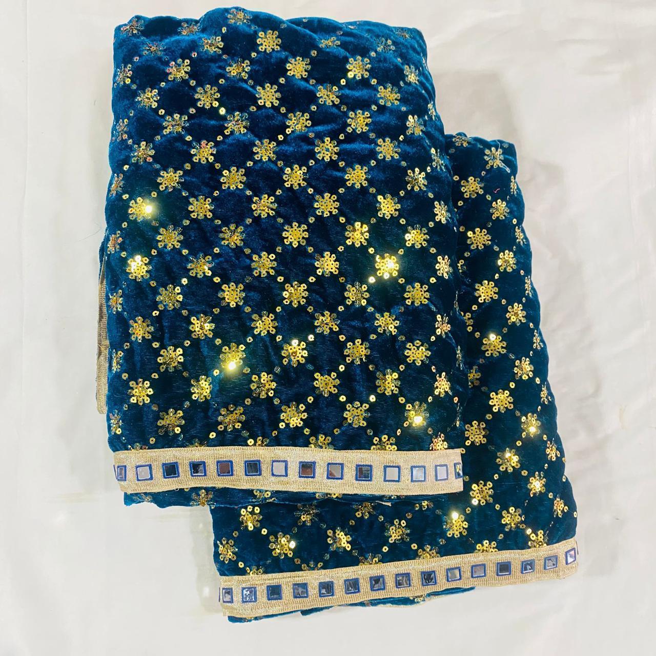 Sai Baba Vastra Chola Set for Shirdi Temple | Velvet Makmal Cloth | Sai Baba Statue Cloth, Samadhi Cloth, Neck Scarf & Head Kafni | Color