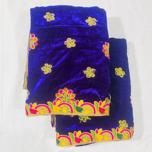 Sai Baba Vastra Chola Set for Shirdi Temple | Velvet Makmal Cloth | Sai Baba Statue Cloth, Samadhi Cloth, Neck Scarf & Head Kafni | Color