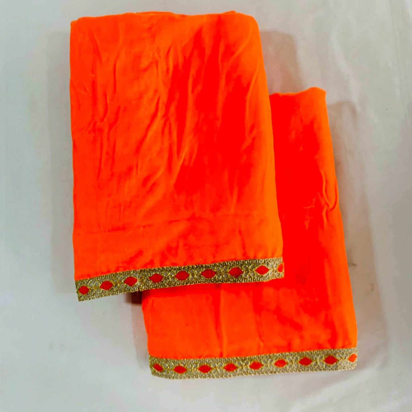 Sai Baba Vastra Chola Set for Shirdi Temple | Sai Baba Statue Cloth, Samadhi Cloth, Neck Scarf & Head Kafni | Color- Orange