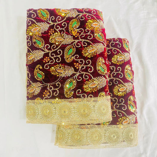 Sai Baba Vastra Chola Set for Shirdi Temple | Velvet Makmal Cloth | Sai Baba Statue Cloth, Samadhi Cloth, Neck Scarf & Head Kafni | Color