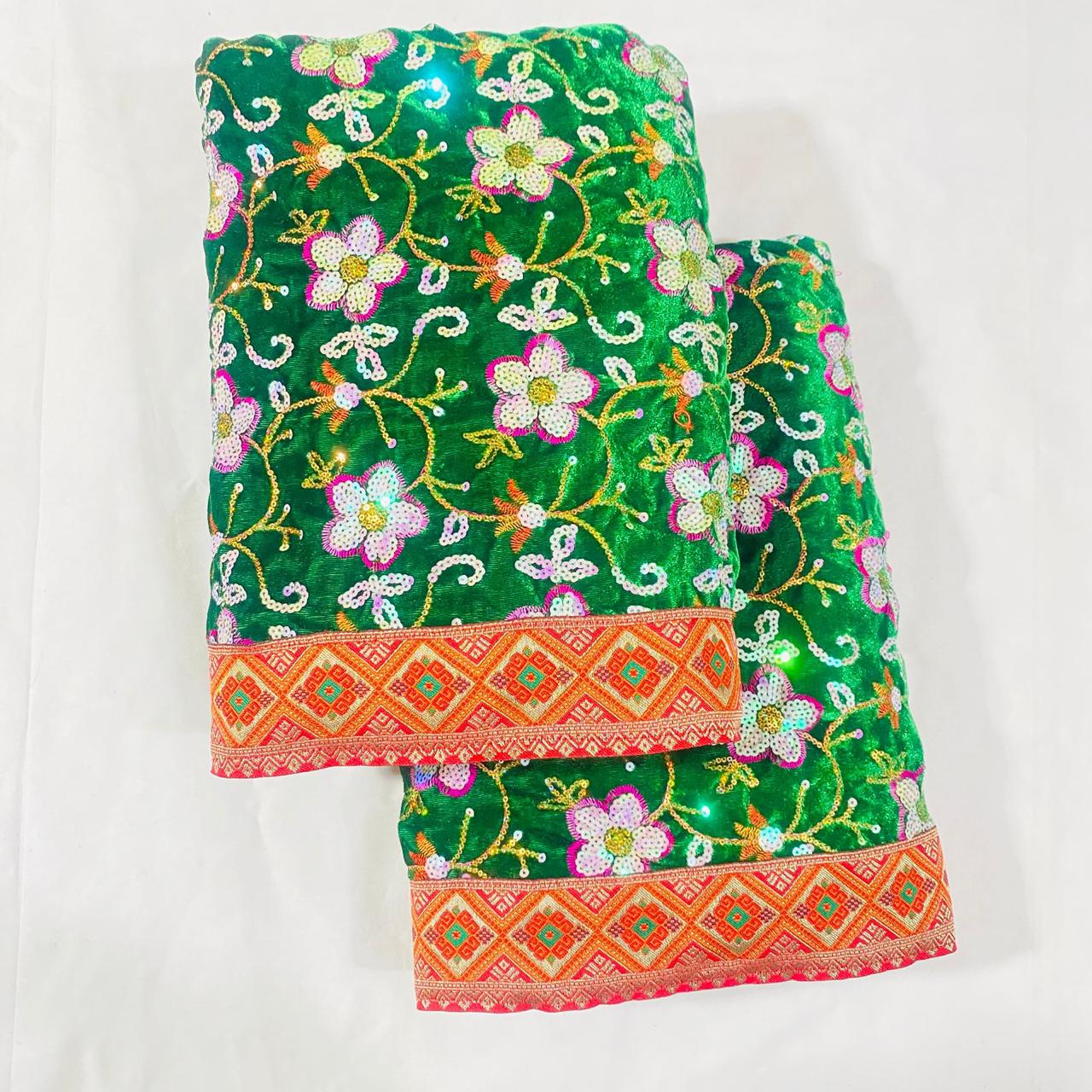 Sai Baba Vastra Chola Set for Shirdi Temple | Velvet Makmal Cloth | Sai Baba Statue Cloth, Samadhi Cloth, Neck Scarf & Head Kafni | Color